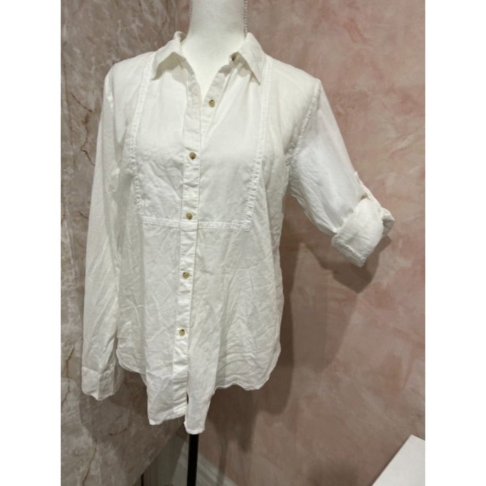 Lauren Ralph Lauren‎ front button cotton shirt women size L